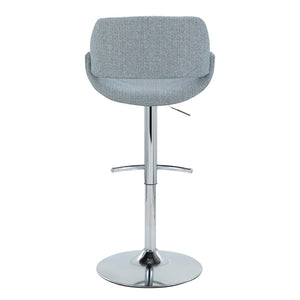 English Elm Contemporary Swivel Barstools Upholstered Cushioned Seats for Kitchen Island Set of 2 Blue Chrome B202P291168