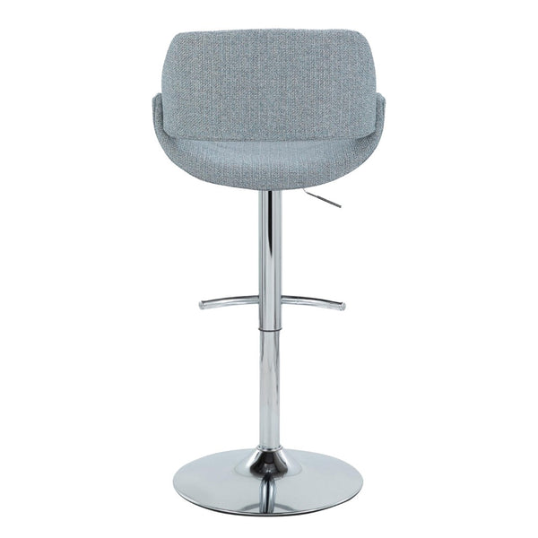 English Elm Contemporary Swivel Barstools Upholstered Cushioned Seats for Kitchen Island Set of 2 Blue Chrome B202P291168