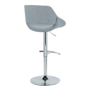 English Elm Contemporary Swivel Barstools Upholstered Cushioned Seats for Kitchen Island Set of 2 Blue Chrome B202P291168