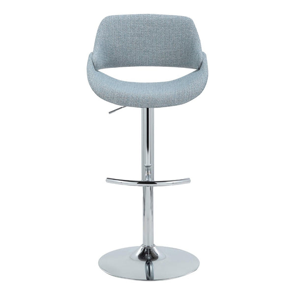 English Elm Contemporary Swivel Barstools Upholstered Cushioned Seats for Kitchen Island Set of 2 Blue Chrome B202P291168