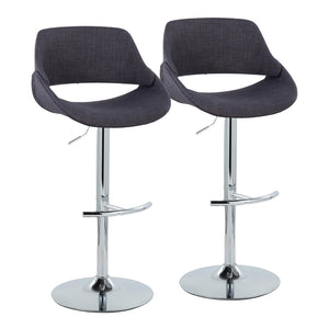 English Elm Contemporary Swivel Barstools Upholstered Cushioned Seats for Kitchen Island Set of 2 Charcoal Chrome B202P291169