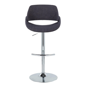 English Elm Contemporary Swivel Barstools Upholstered Cushioned Seats for Kitchen Island Set of 2 Charcoal Chrome B202P291169