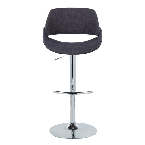 English Elm Contemporary Swivel Barstools Upholstered Cushioned Seats for Kitchen Island Set of 2 Charcoal Chrome B202P291169