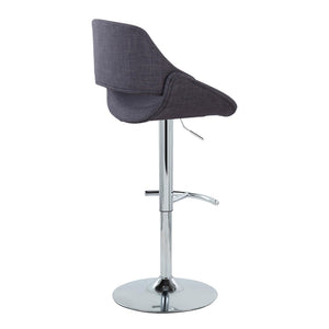 English Elm Contemporary Swivel Barstools Upholstered Cushioned Seats for Kitchen Island Set of 2 Charcoal Chrome B202P291169