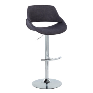 English Elm Contemporary Swivel Barstools Upholstered Cushioned Seats for Kitchen Island Set of 2 Charcoal Chrome B202P291169