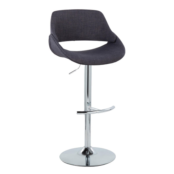English Elm Contemporary Swivel Barstools Upholstered Cushioned Seats for Kitchen Island Set of 2 Charcoal Chrome B202P291169