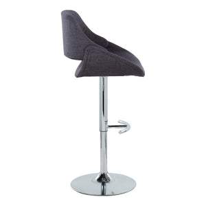 English Elm Contemporary Swivel Barstools Upholstered Cushioned Seats for Kitchen Island Set of 2 Charcoal Chrome B202P291169