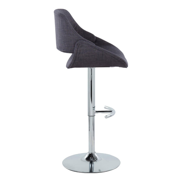 English Elm Contemporary Swivel Barstools Upholstered Cushioned Seats for Kitchen Island Set of 2 Charcoal Chrome B202P291169