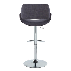 English Elm Contemporary Swivel Barstools Upholstered Cushioned Seats for Kitchen Island Set of 2 Charcoal Chrome B202P291169