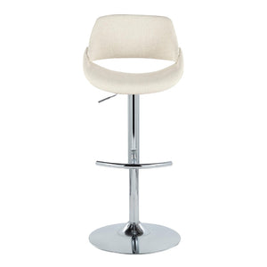 English Elm Contemporary Swivel Barstools Upholstered Cushioned Seats for Kitchen Island Set of 2 Cream Chrome B202P291170