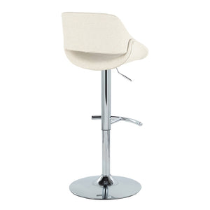 English Elm Contemporary Swivel Barstools Upholstered Cushioned Seats for Kitchen Island Set of 2 Cream Chrome B202P291170
