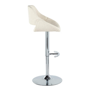 English Elm Contemporary Swivel Barstools Upholstered Cushioned Seats for Kitchen Island Set of 2 Cream Chrome B202P291170
