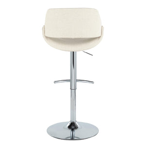 English Elm Contemporary Swivel Barstools Upholstered Cushioned Seats for Kitchen Island Set of 2 Cream Chrome B202P291170