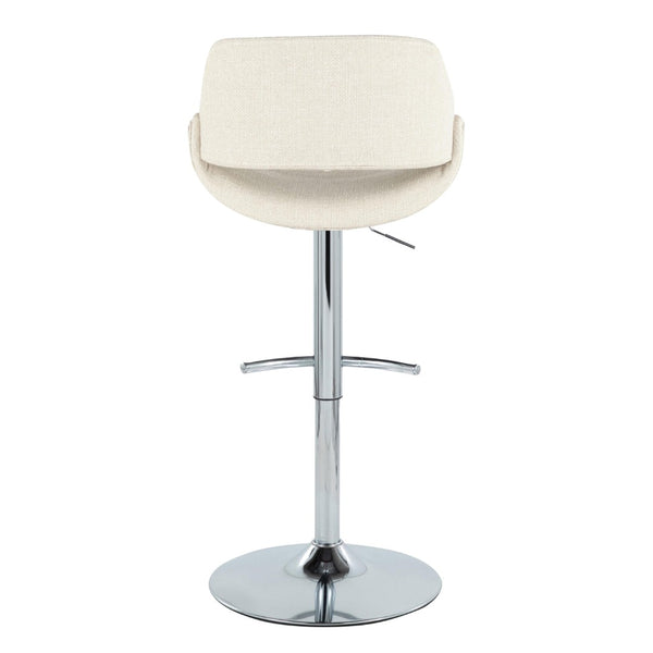 English Elm Contemporary Swivel Barstools Upholstered Cushioned Seats for Kitchen Island Set of 2 Cream Chrome B202P291170