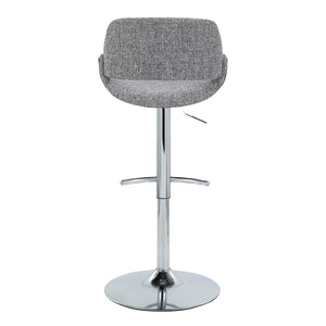 English Elm Contemporary Swivel Barstools Upholstered Cushioned Seats for Kitchen Island Set of 2 Gray Chrome B202P291171