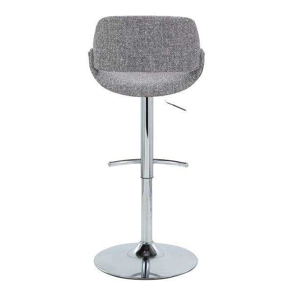 English Elm Contemporary Swivel Barstools Upholstered Cushioned Seats for Kitchen Island Set of 2 Gray Chrome B202P291171