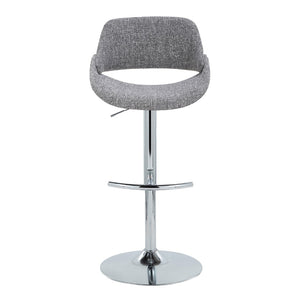 English Elm Contemporary Swivel Barstools Upholstered Cushioned Seats for Kitchen Island Set of 2 Gray Chrome B202P291171