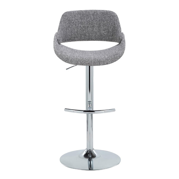 English Elm Contemporary Swivel Barstools Upholstered Cushioned Seats for Kitchen Island Set of 2 Gray Chrome B202P291171