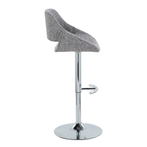 English Elm Contemporary Swivel Barstools Upholstered Cushioned Seats for Kitchen Island Set of 2 Gray Chrome B202P291171