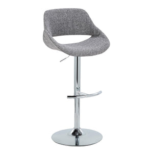 English Elm Contemporary Swivel Barstools Upholstered Cushioned Seats for Kitchen Island Set of 2 Gray Chrome B202P291171