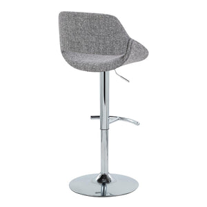 English Elm Contemporary Swivel Barstools Upholstered Cushioned Seats for Kitchen Island Set of 2 Gray Chrome B202P291171