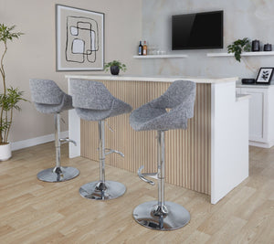 English Elm Contemporary Swivel Barstools Upholstered Cushioned Seats for Kitchen Island Set of 2 Gray Chrome B202P291171