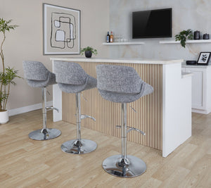 English Elm Contemporary Swivel Barstools Upholstered Cushioned Seats for Kitchen Island Set of 2 Gray Chrome B202P291171