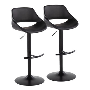 English Elm Contemporary Swivel Barstools with Pneumatic Height Adjustment Faux Leather Seating Pair B202P291174