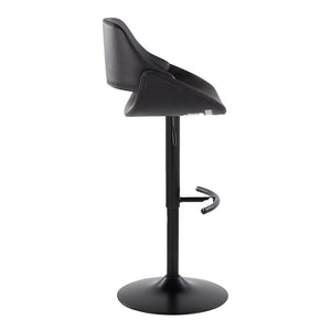 English Elm Contemporary Swivel Barstools with Pneumatic Height Adjustment Faux Leather Seating Pair B202P291174