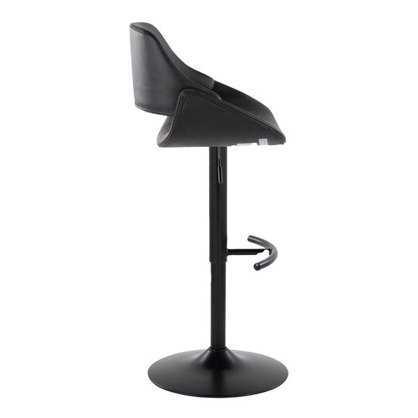 English Elm Contemporary Swivel Barstools with Pneumatic Height Adjustment Faux Leather Seating Pair B202P291174