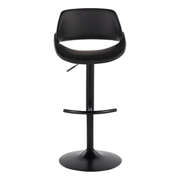 English Elm Contemporary Swivel Barstools with Pneumatic Height Adjustment Faux Leather Seating Pair B202P291174