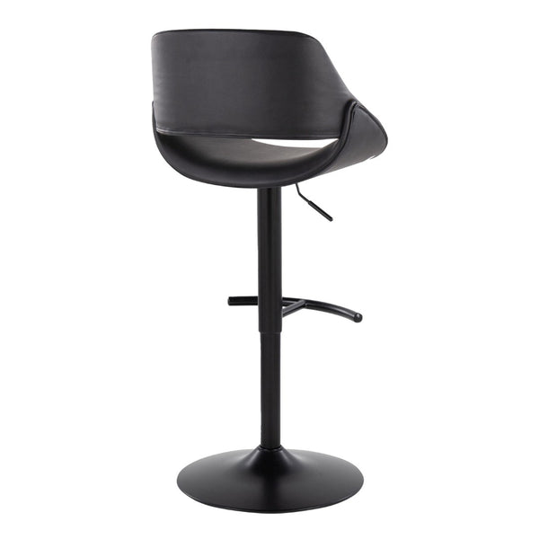 English Elm Contemporary Swivel Barstools with Pneumatic Height Adjustment Faux Leather Seating Pair B202P291174