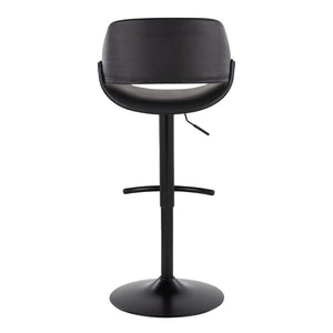 English Elm Contemporary Swivel Barstools with Pneumatic Height Adjustment Faux Leather Seating Pair B202P291174