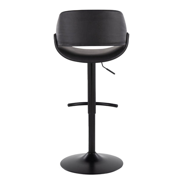English Elm Contemporary Swivel Barstools with Pneumatic Height Adjustment Faux Leather Seating Pair B202P291174