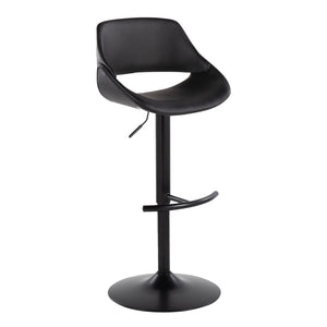 English Elm Contemporary Swivel Barstools with Pneumatic Height Adjustment Faux Leather Seating Pair B202P291174