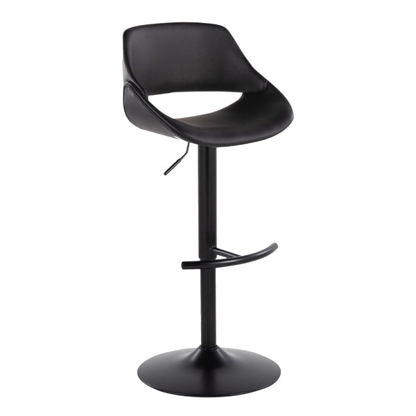 English Elm Contemporary Swivel Barstools with Pneumatic Height Adjustment Faux Leather Seating Pair B202P291174