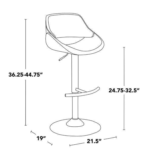 English Elm Contemporary Swivel Barstools with Faux Leather Seats and Matte Black Base Set of 2 B202P291175