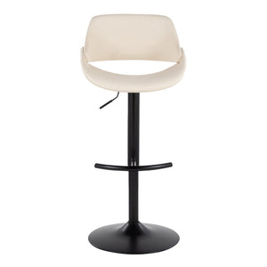 English Elm Contemporary Swivel Barstools with Faux Leather Seats and Matte Black Base Set of 2 B202P291175