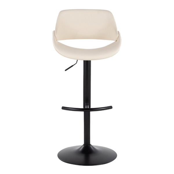 English Elm Contemporary Swivel Barstools with Faux Leather Seats and Matte Black Base Set of 2 B202P291175