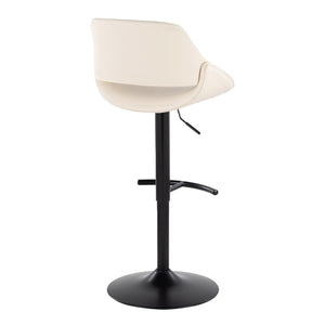 English Elm Contemporary Swivel Barstools with Faux Leather Seats and Matte Black Base Set of 2 B202P291175