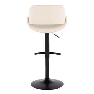 English Elm Contemporary Swivel Barstools with Faux Leather Seats and Matte Black Base Set of 2 B202P291175