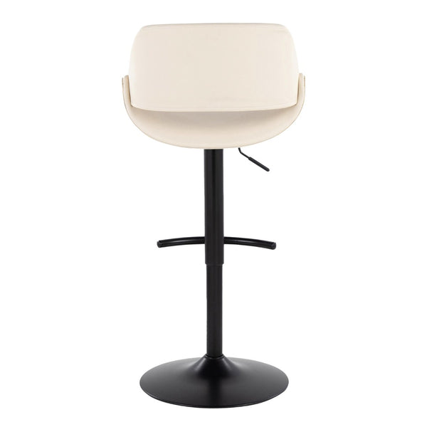 English Elm Contemporary Swivel Barstools with Faux Leather Seats and Matte Black Base Set of 2 B202P291175