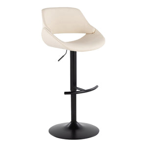English Elm Contemporary Swivel Barstools with Faux Leather Seats and Matte Black Base Set of 2 B202P291175