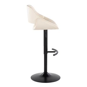 English Elm Contemporary Swivel Barstools with Faux Leather Seats and Matte Black Base Set of 2 B202P291175