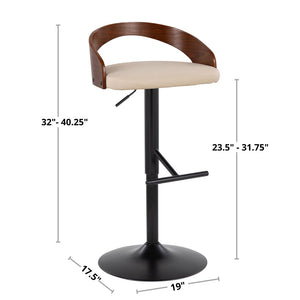 English Elm Contemporary Swivel Barstools with Faux Leather Seat and Mixed Material Base Set of 2 B202P291179