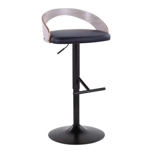 English Elm Contemporary Swivel Barstools with Faux Leather Seat and Mixed Material Base Set of 2 B202P291179