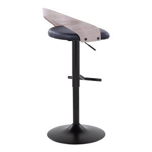 English Elm Contemporary Swivel Barstools with Faux Leather Seat and Mixed Material Base Set of 2 B202P291179