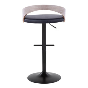 English Elm Contemporary Swivel Barstools with Faux Leather Seat and Mixed Material Base Set of 2 B202P291179