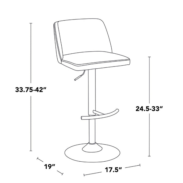 English Elm Contemporary Swivel Barstools Faux Leather Seat Gold Base Set of 2 for Kitchen Island B202P291182