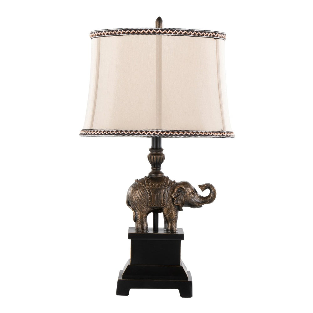 English Elm 27" Polyresin Bronze Finish Table Lamp Set Linen Shade Warm Glow Transitional Pair B202P291191